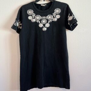 LA Hearts Women's Blk Floral T-Shirt Dress Lg